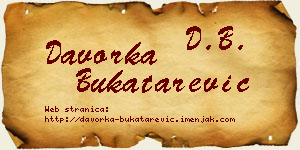 Davorka Bukatarević vizit kartica